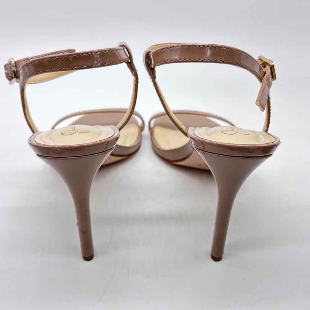 Jessica Simpson Janova Stiletto Sandals Womens 10 Nude Pantent Leather - Picture 3 of 6